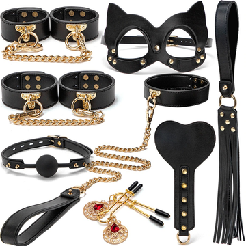 Genuine Leather BDSM Kit / Fetish Bondage 8-Piece Set for Erotic Games - EVE's SECRETS